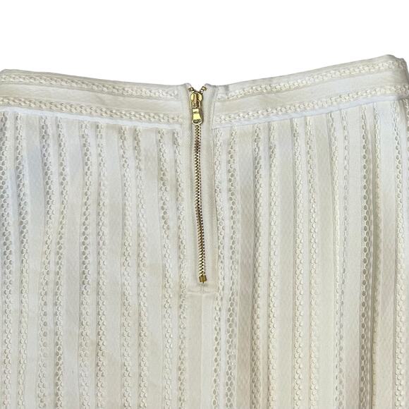2/$30 J. Crew Striped Eyelet Skirt White C6005 Size 0 - Picture 8 of 12